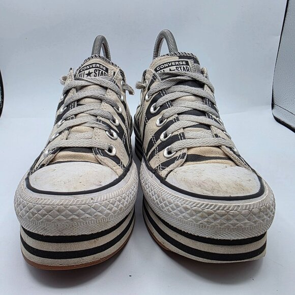 Converse Chuck Taylor All Star Platform Low Womens Size 6.5 Sunblocked Zebra - Picture 2 of 13